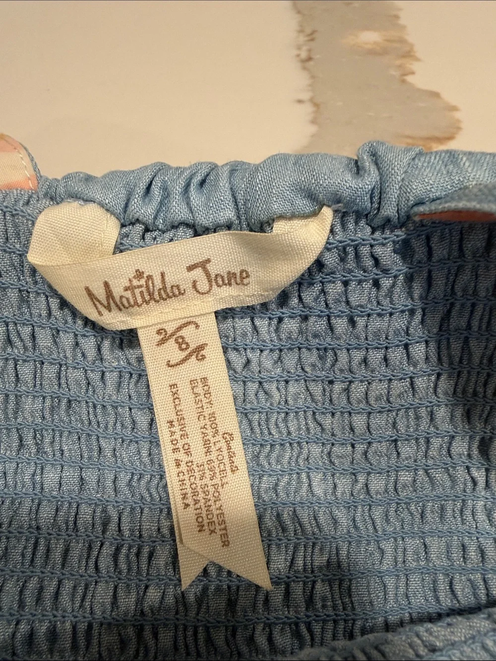 Matilda Jane Girls Light Blue Chambray Ruffled Romper